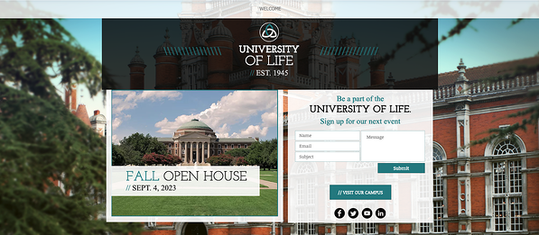 Template Halaman Landing Universitas dari Wix