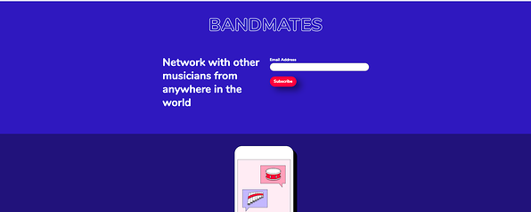 Halaman Pendaratan Bandmates dari Mailchimp