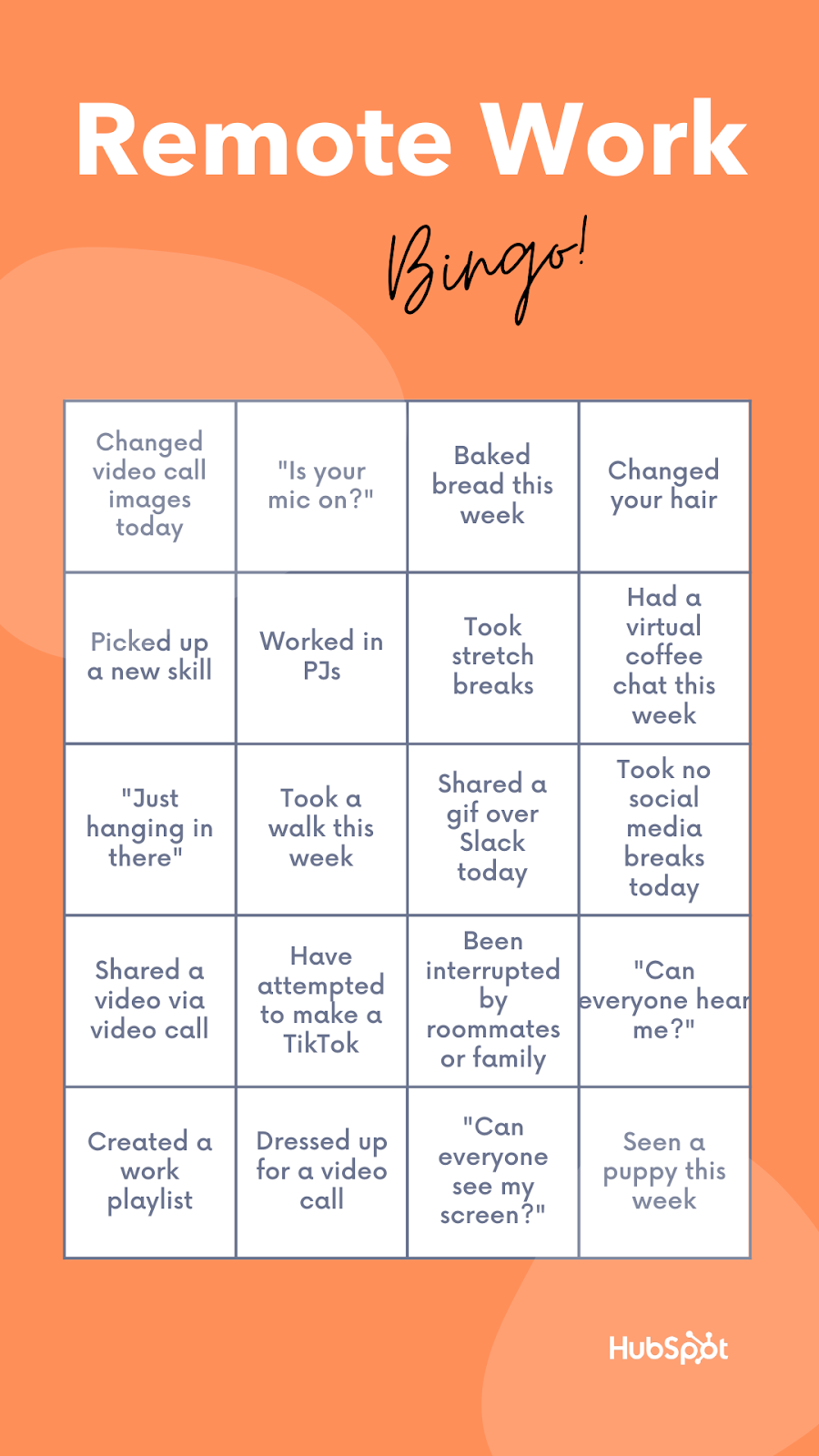 Template Bingo jarak jauh dari HubSpot