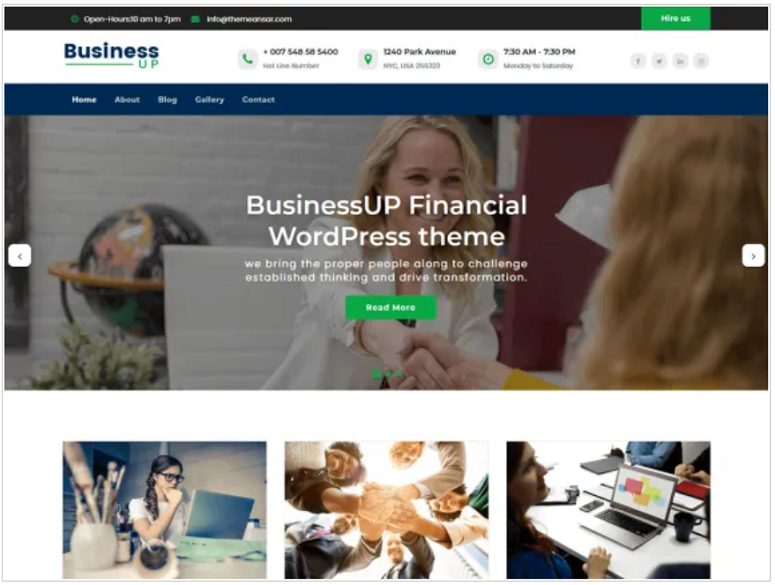 Businessup, tema keuangan, tema keuangan wp