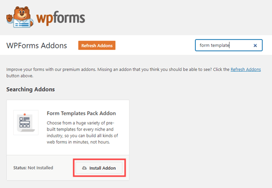 Addon Templat Formulir untuk WPForms