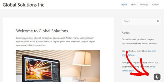 Tombol mode gelap sekarang ditampilkan di situs web untuk pengunjung