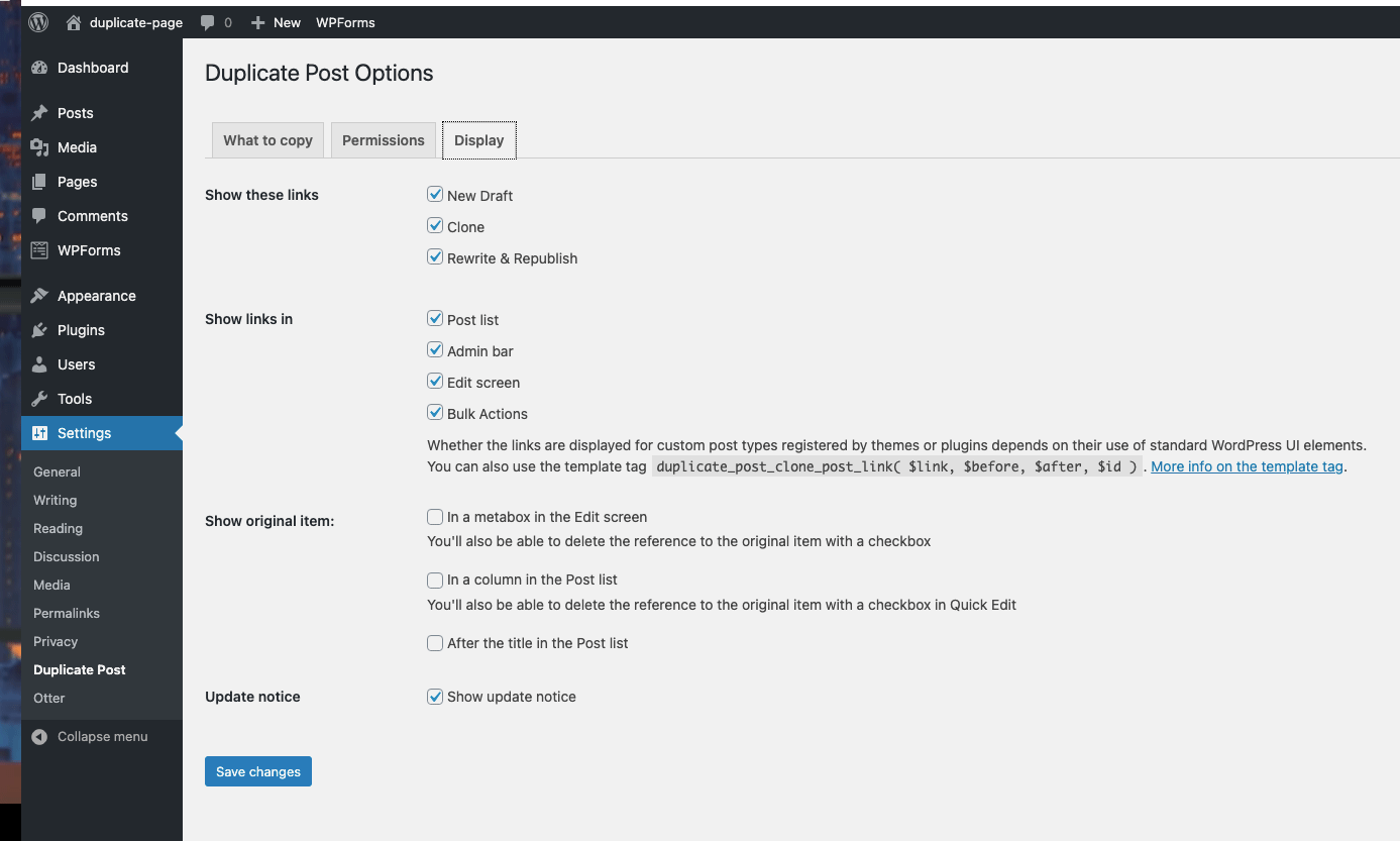 Opsi plugin posting duplikat untuk ditampilkan