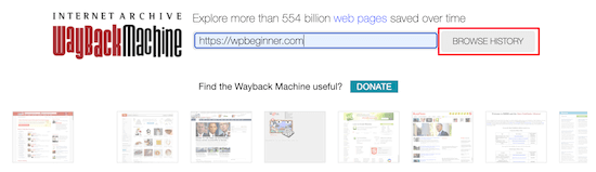 Wayback Machine menelusuri riwayat situs