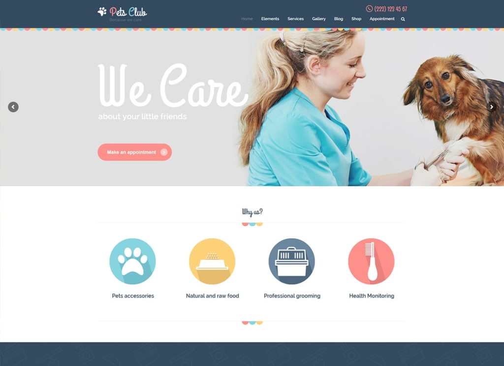 Klub Hewan Peliharaan |  Tema WordPress Pet Shop & Breeding Veterinary