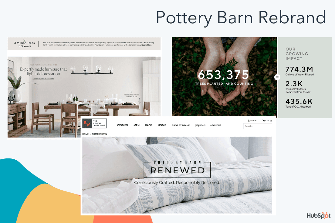 Material rebranding Pottery Barn