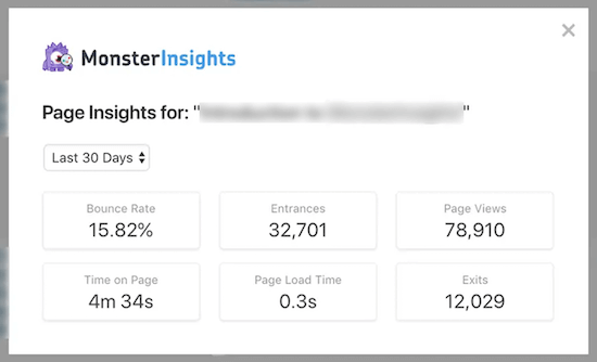 Contoh data wawasan halaman