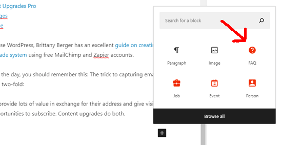 Blok konten skema FAQ