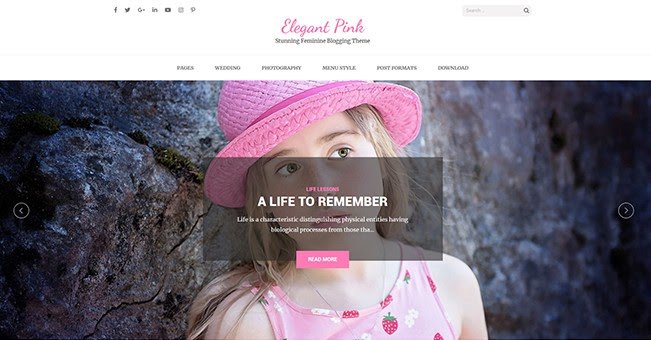 Tema blogging WordPress Pink Elegan gratis