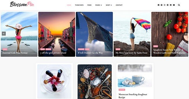 Blossom Pin tema blogging WordPress gratis