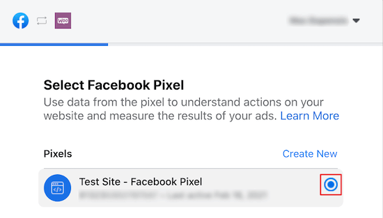 Pilih Facebook Pixel