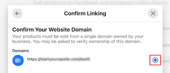 Konfirmasikan nama domain toko WooCommerce