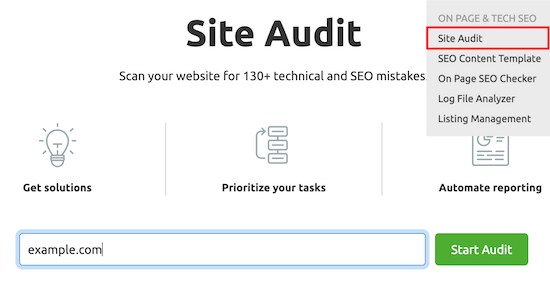 Audit situs SEMRush