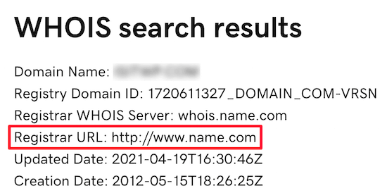 Hubungi pendaftar nama domain