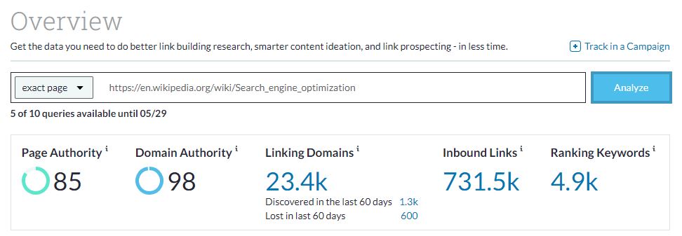 otoritas halaman moz seo wikipedia