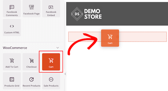 Tambahkan blok keranjang WooCommerce