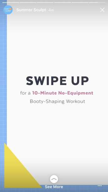 Swipe Up Link Contoh: PopSugarFitness