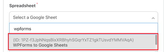 Pilih spreadsheet yang tepat