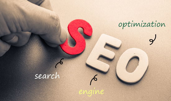 SEO - optimisasi mesin pencari - dalam huruf