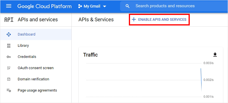 Aktifkan API dan Layanan