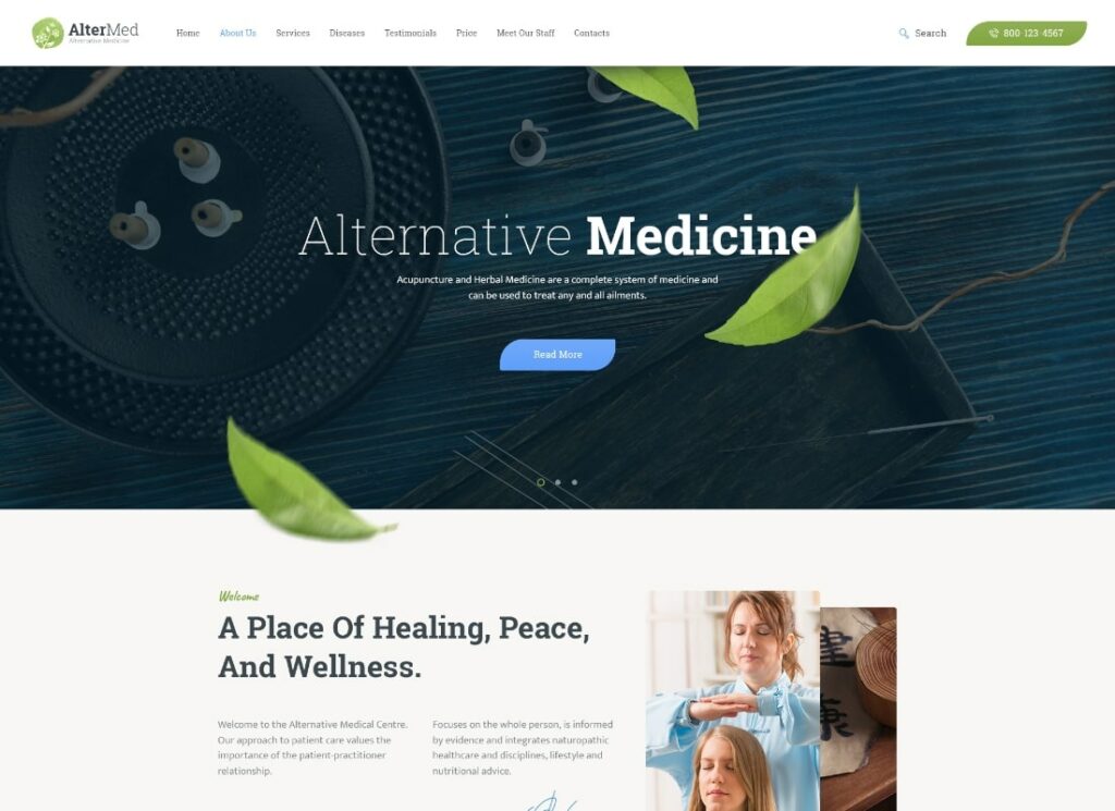 Avicenna |  Tema WordPress Dokter Pengobatan Tradisional Alternatif + Toko