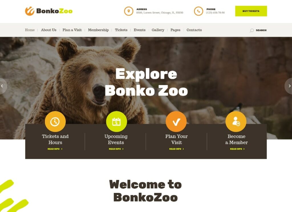 Bonko |  Tema WordPress Safari & Kebun Binatang