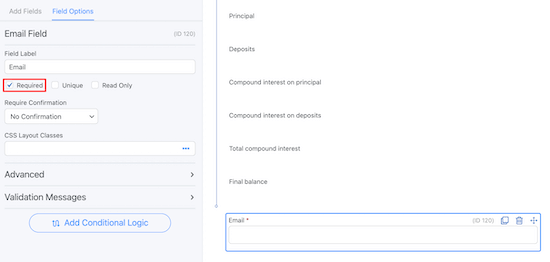 Centang kotak email yang diperlukan