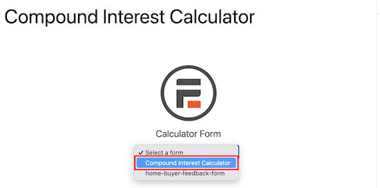 Pilih kalkulator dari drop down