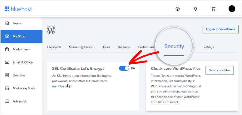 ssl di bluehost