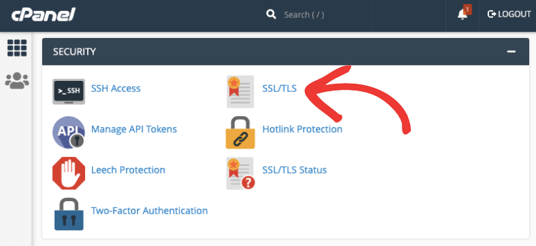 ssl tls di cpanel