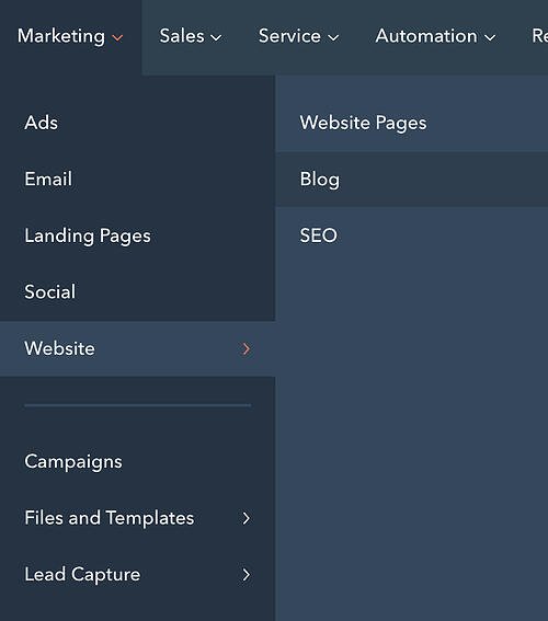 Tombol Blog dan Halaman Situs Web di HubSpot CMS