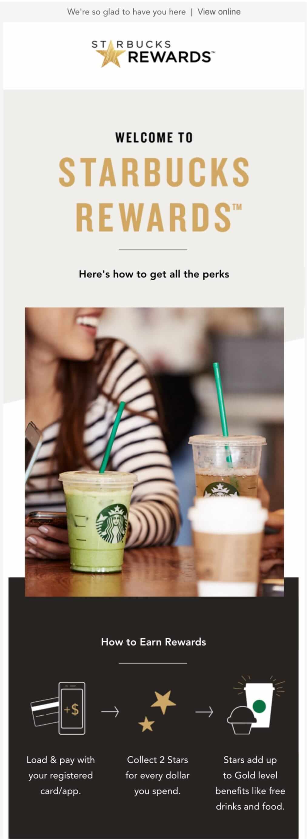 Email sambutan Starbucks