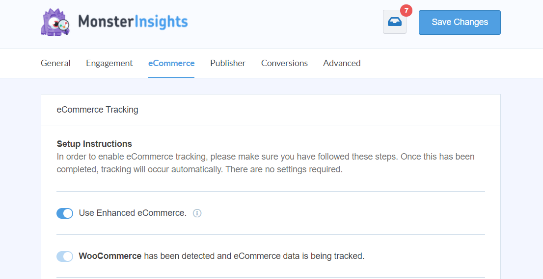 Aktifkan e-niaga yang Ditingkatkan di MonsterInsights dan WooCommerce