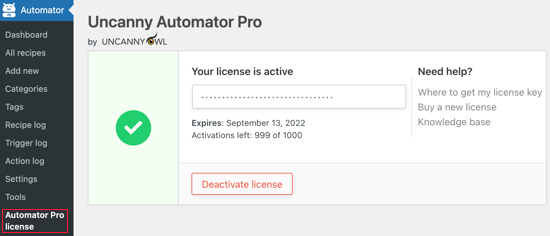 Kunci Lisensi Automator Luar Biasa