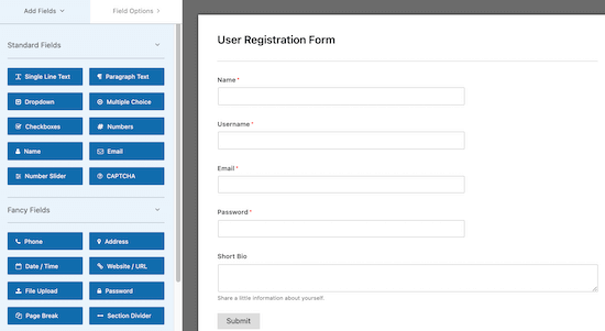 Formulir pendaftaran WPForms