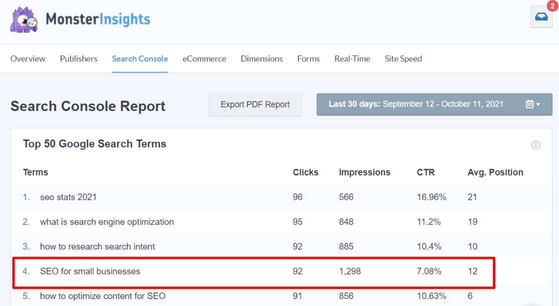 Laporan Kueri Google Search Console