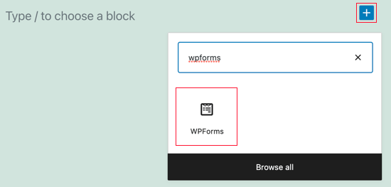 Tambahkan Blok WPForms