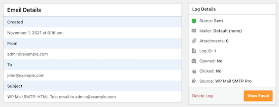 Lihat log email individu