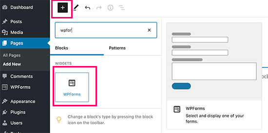 Blok WPForms