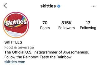 ide bio instagram: contoh skittles