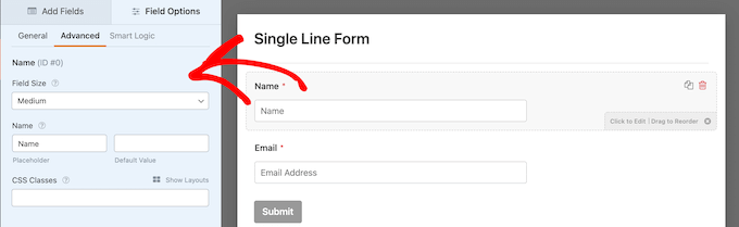 Panel editor formulir WPForms