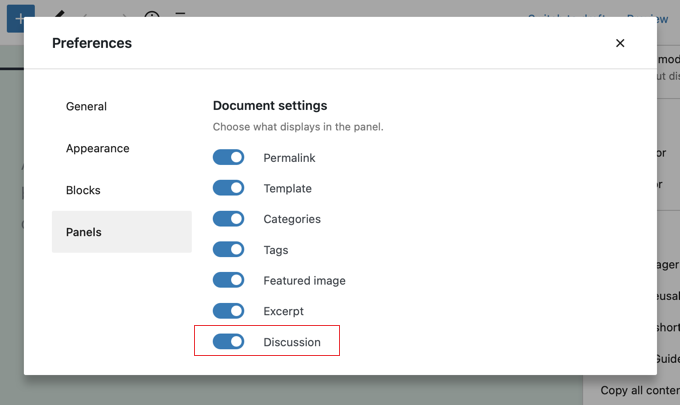 Aktifkan Panel Diskusi