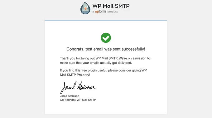 WP Mail SMTP Sukses!  Surel