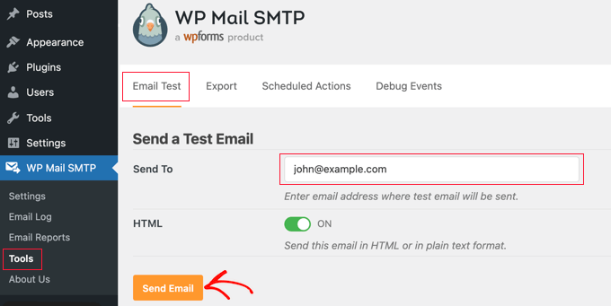 Arahkan ke WP Mail SMTP »Alat