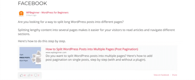 Sematkan postingan status Facebook di blog WordPress