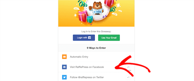 Bagikan Facebook RafflePress