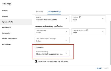 cara mematikan komentar di youtube langkah 4