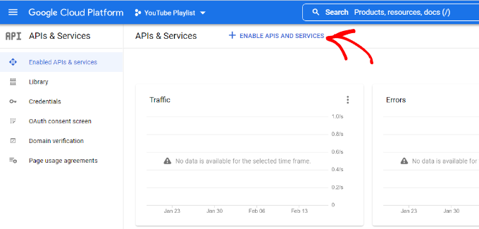 Aktifkan API dan layanan