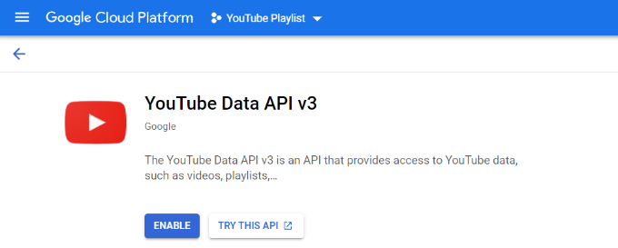 Aktifkan API YouTube