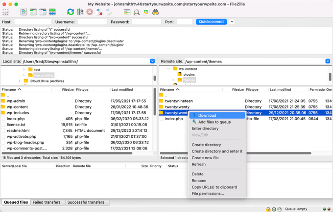 Menghapus Tema Secara Manual